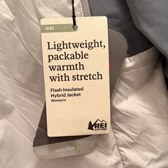 REI Jackets & Blazers - NWT REI Co-op Flash Insulated Hybrid Hoodie Silver Gray Jacket, Women’s Plus 3X
